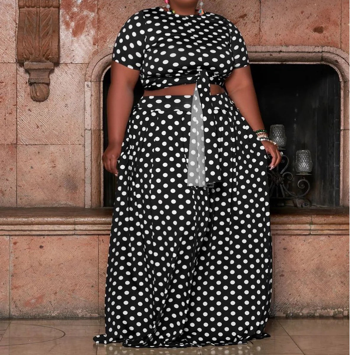 Polka Dot 2pc Skirt Set